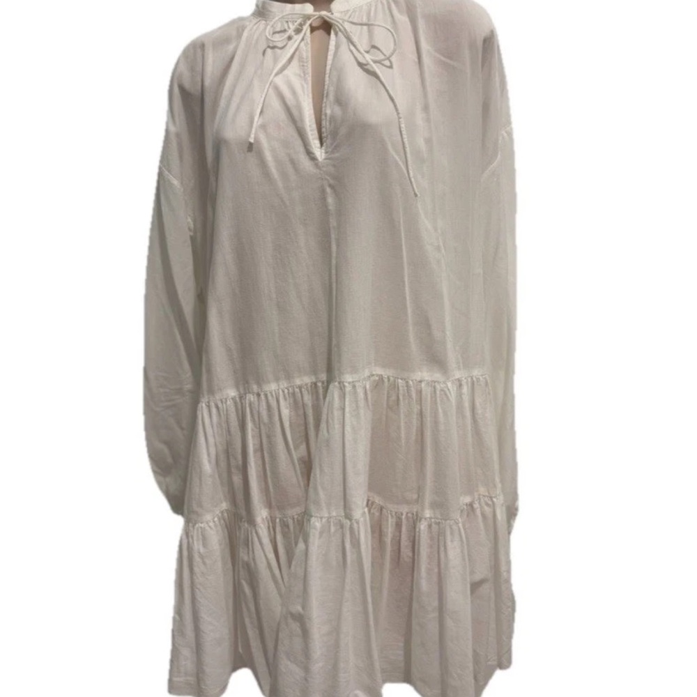 H&M Short Boho Oversized Dress White Size S WORN ONCE